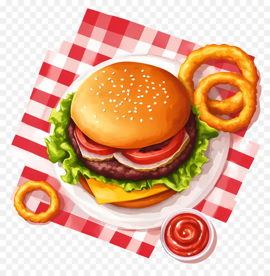 Burger Américain，Hamburger PNG