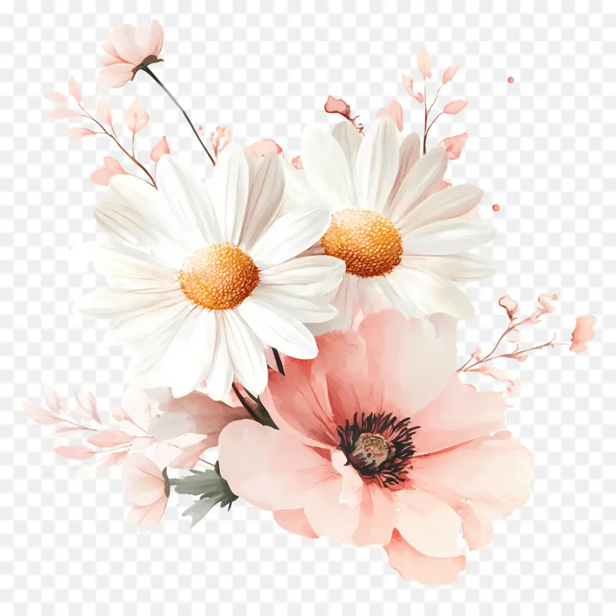 Bouquet Rose，Fleurs PNG