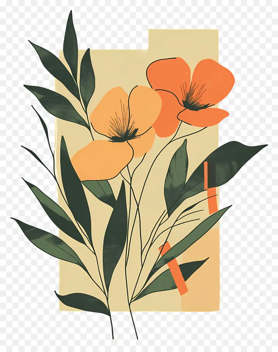 Bouquets，Fleurs Oranges PNG