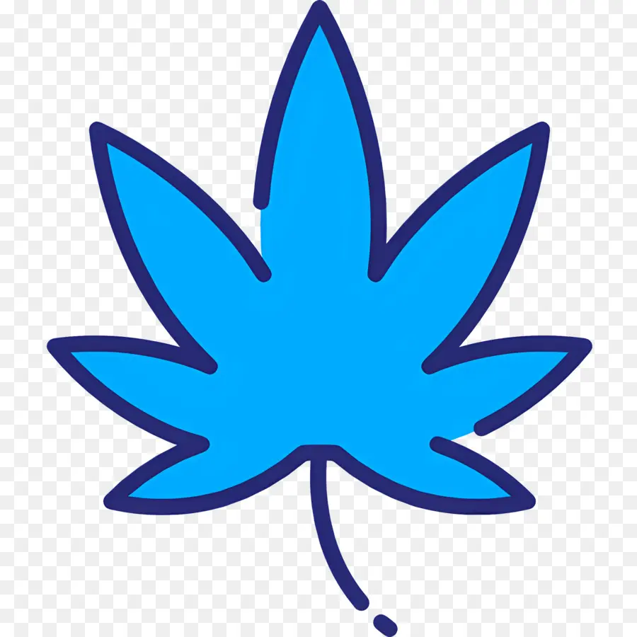 Feuille De Cannabis，Feuille Bleue PNG