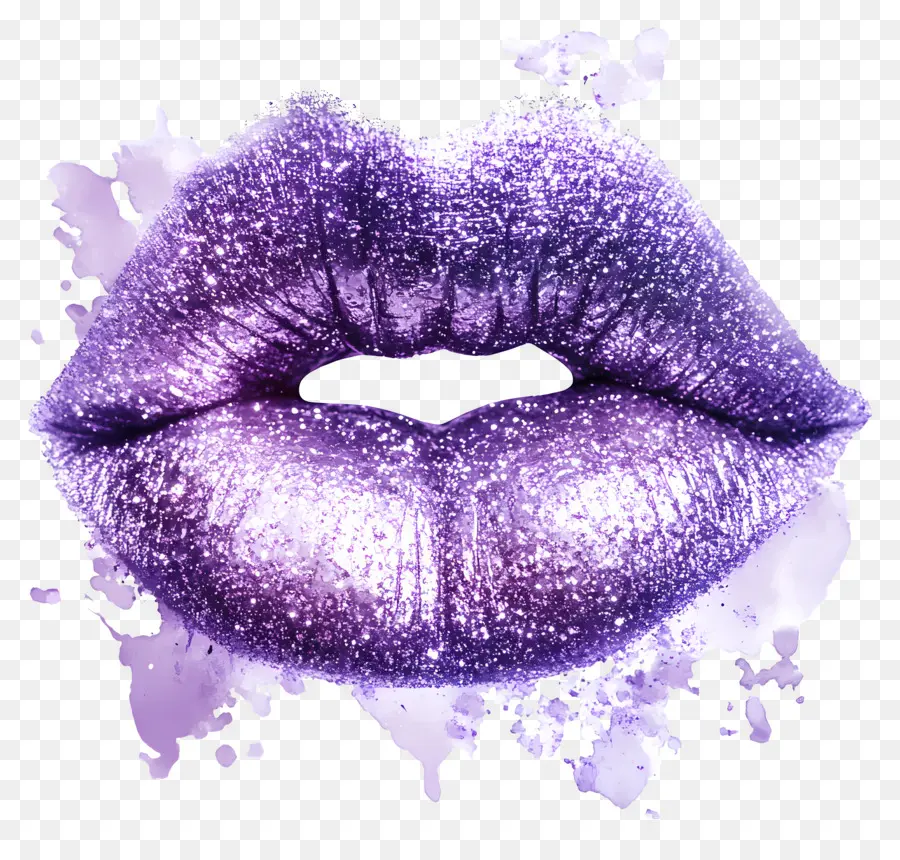 Baiser Scintillant，Lèvres Violettes PNG