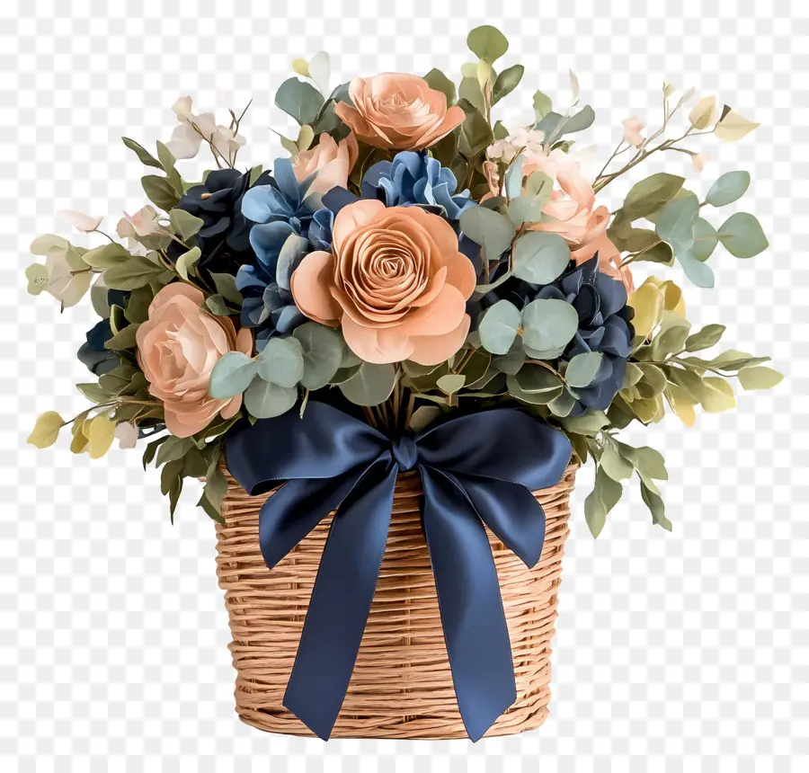 Panier De Fleurs D'anniversaire，Panier De Fleurs PNG