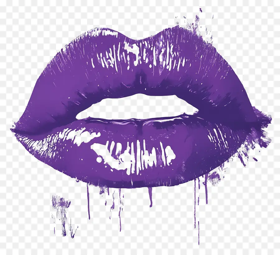 Marque De Baiser，Lèvres Violettes PNG