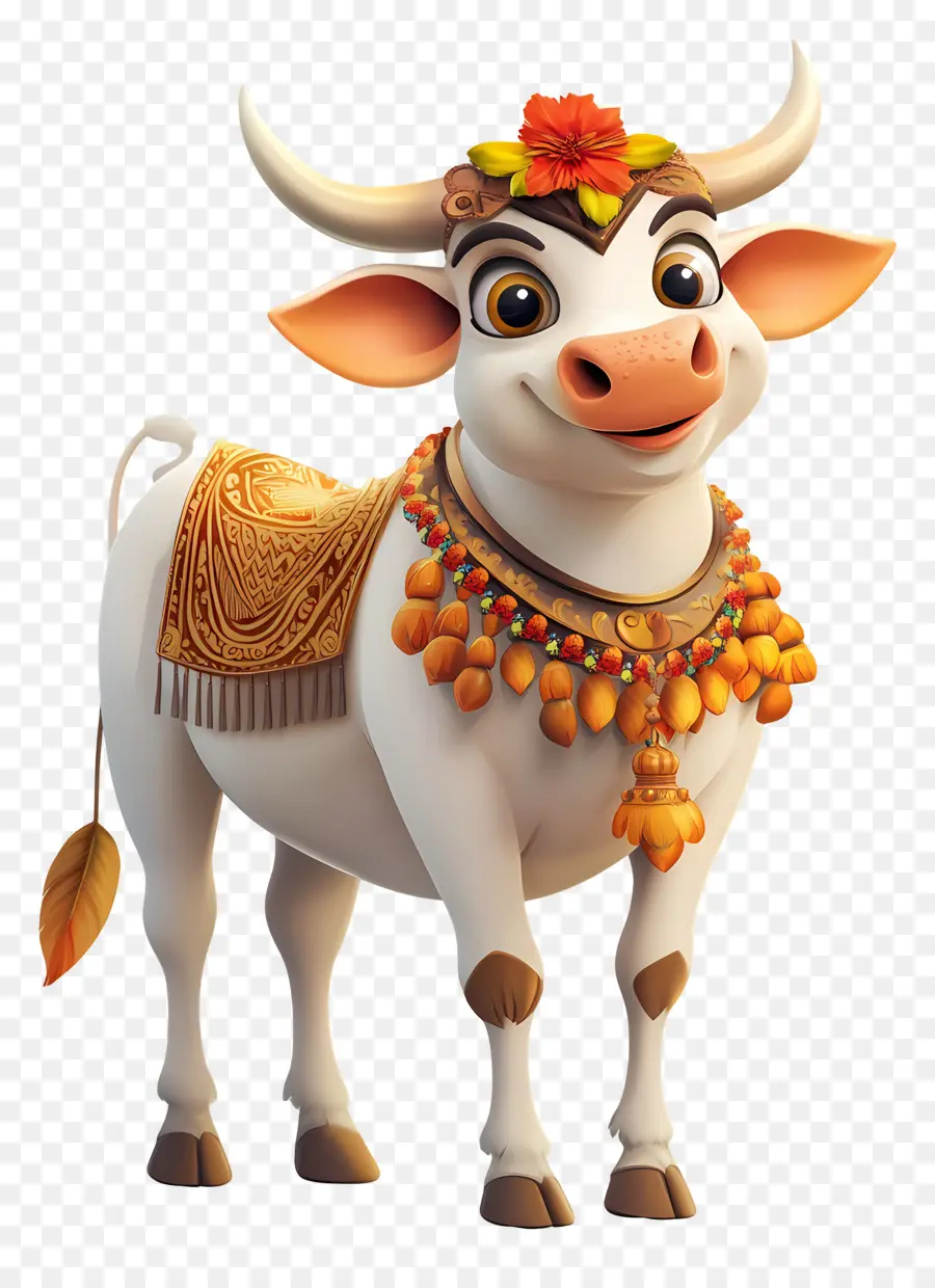 Vache Pongal，Vache Décorée PNG