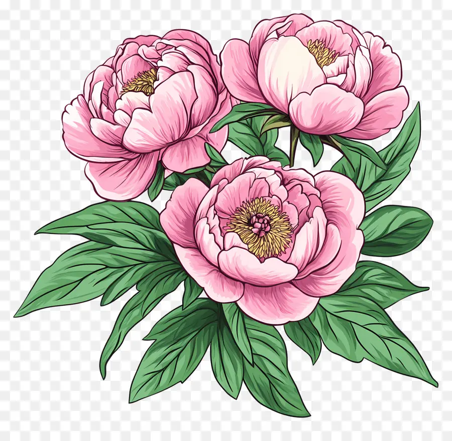 Bouquet De Pivoines，Fleurs De Pivoine PNG