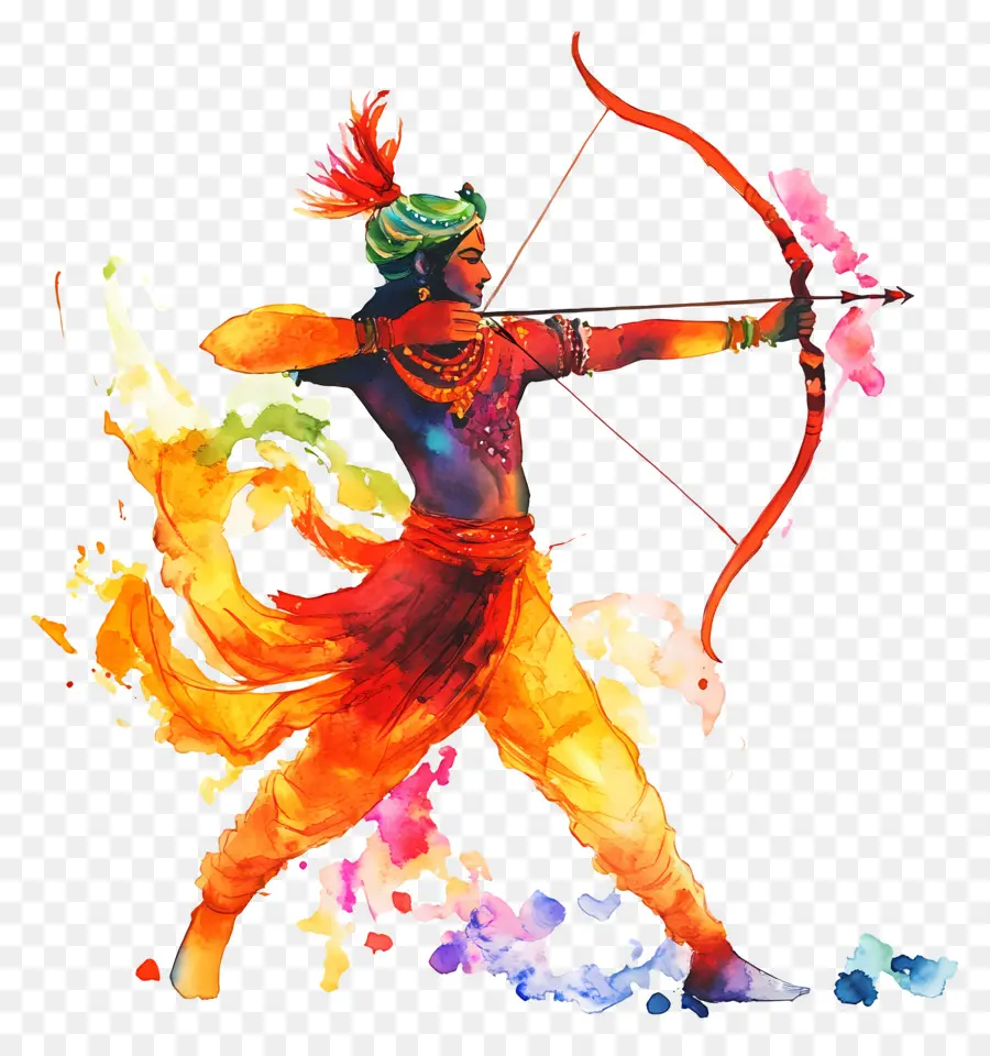 Dussehra，Archer Coloré PNG