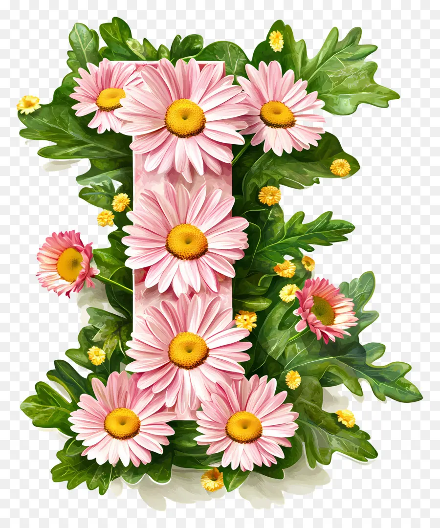 Fleurs De Marguerite，Lettre I PNG