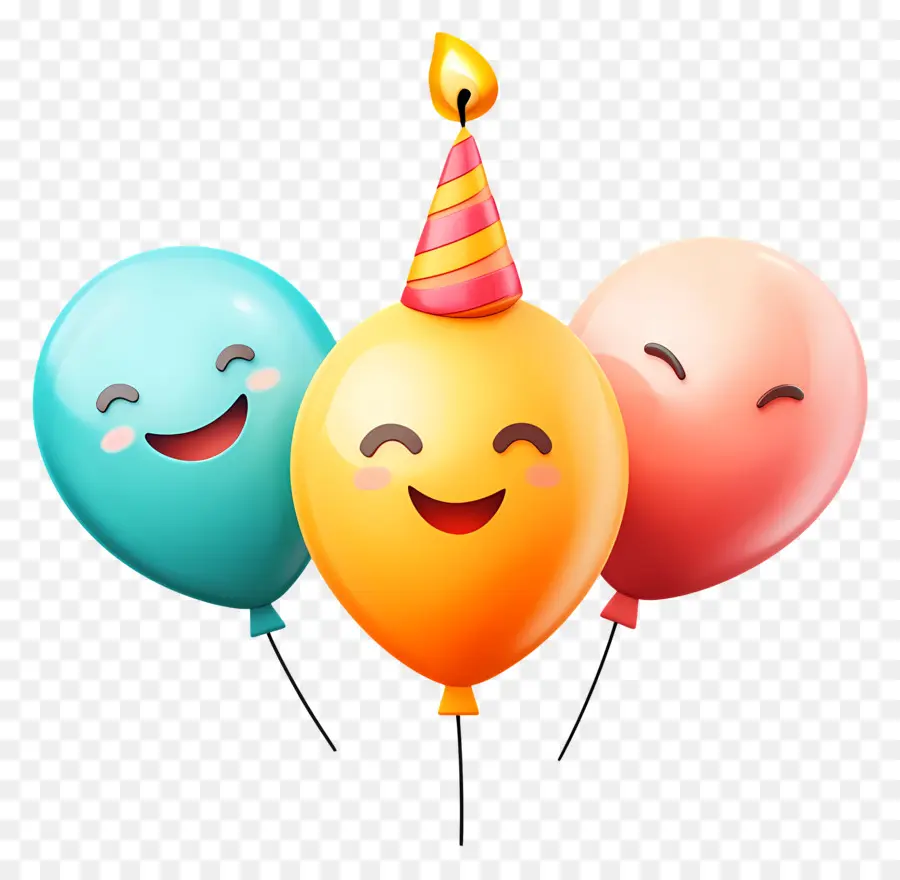 Anniversaire Emoji，Joyeux Ballons PNG