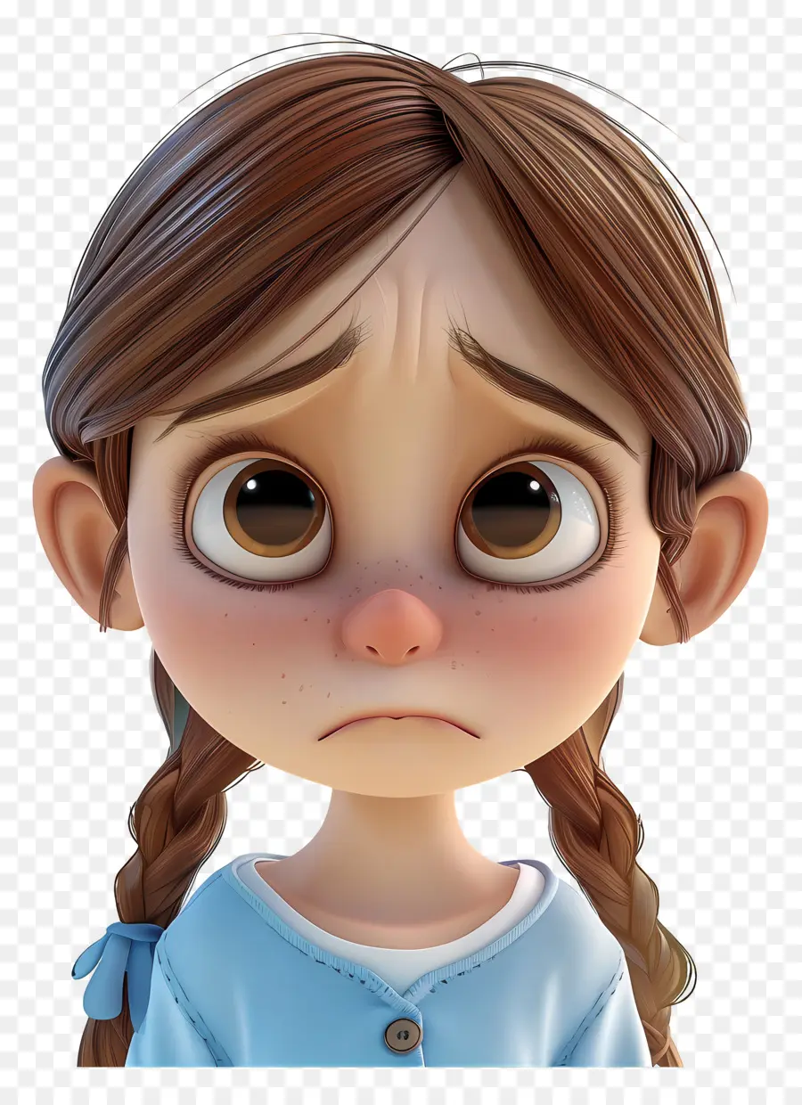 Fille Triste，Dessin Animé PNG