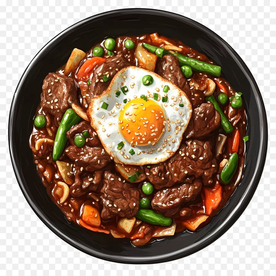 Bibimbap Coréen，Plat De Boeuf PNG