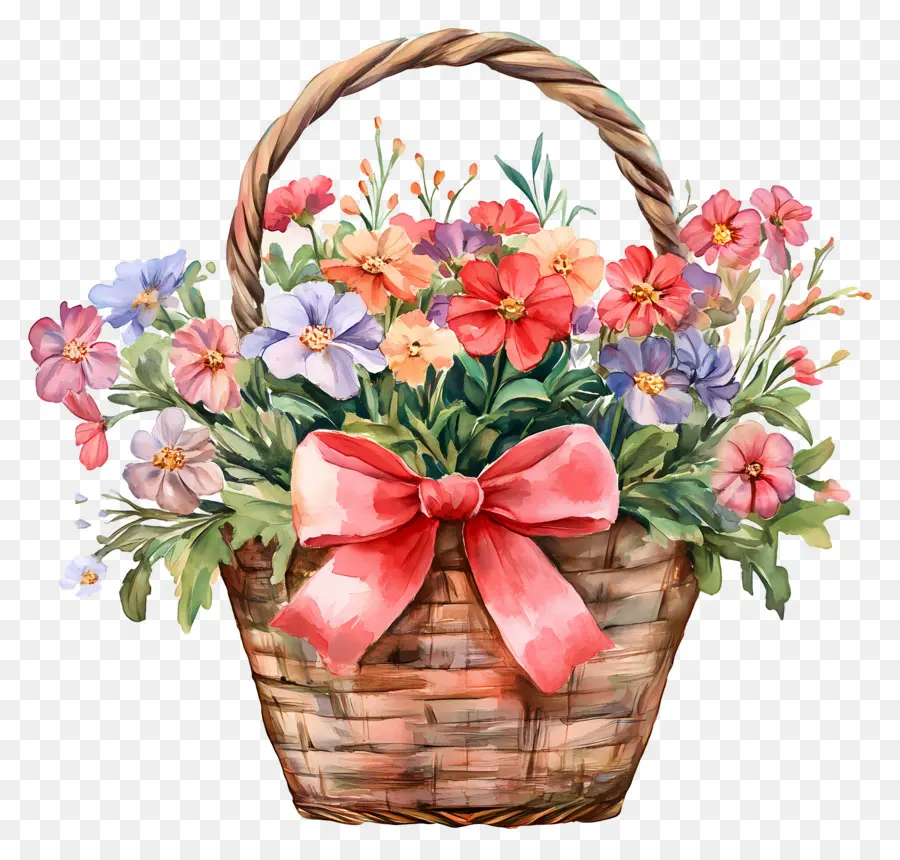 Panier De Fleurs D'anniversaire，Panier De Fleurs PNG