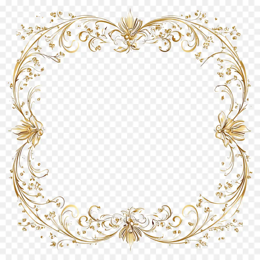 Cadre Vintage Doré，Cadre Décoratif PNG