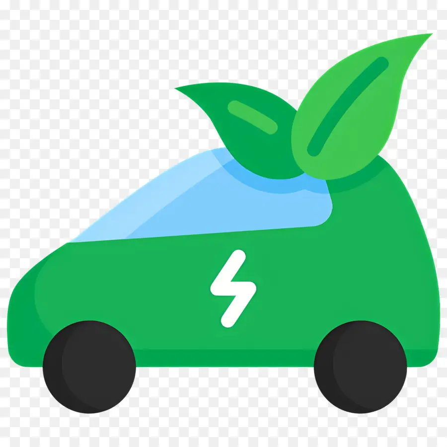 Voiture électrique，Voiture électrique Verte PNG