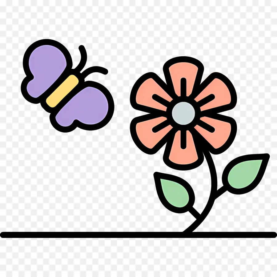 Fleur De Marguerite，Fleur Et Papillon PNG