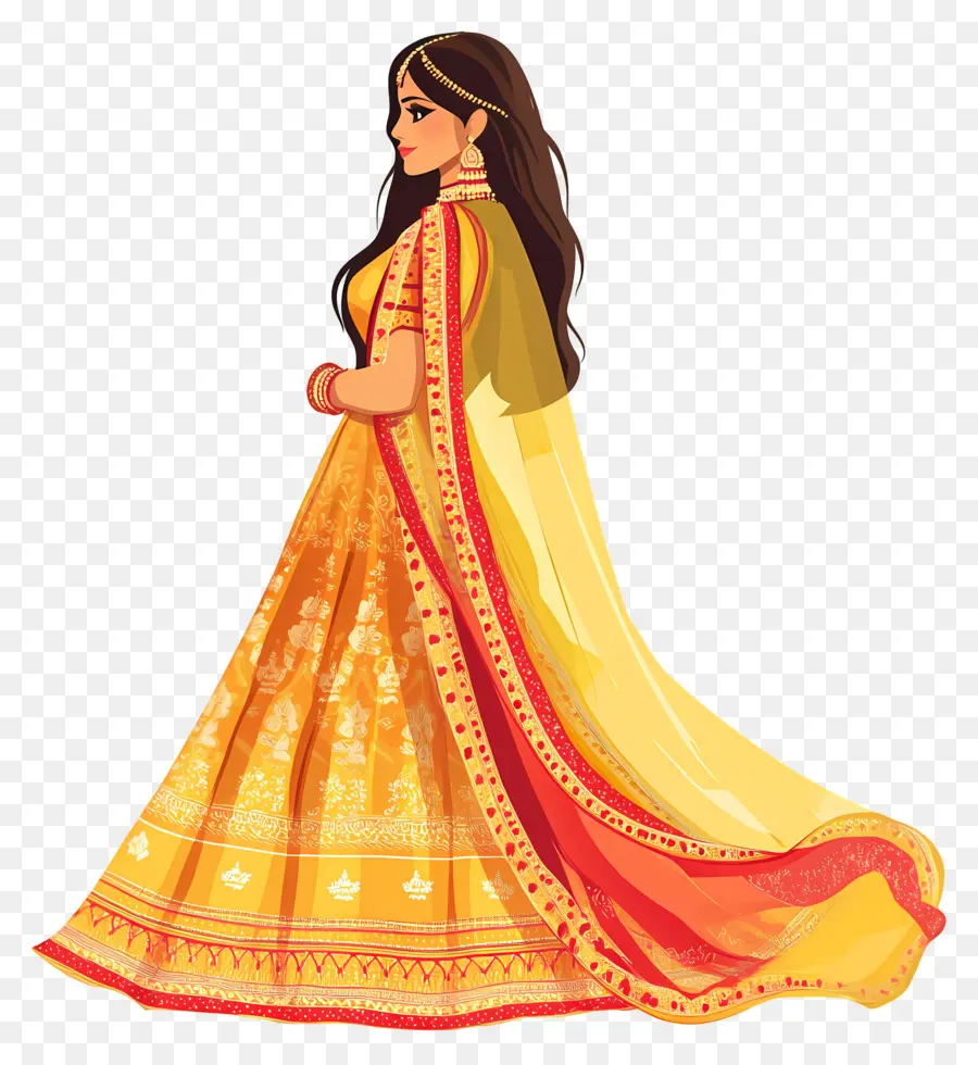 Sari De Mariage Indien，Femme En Costume Traditionnel PNG