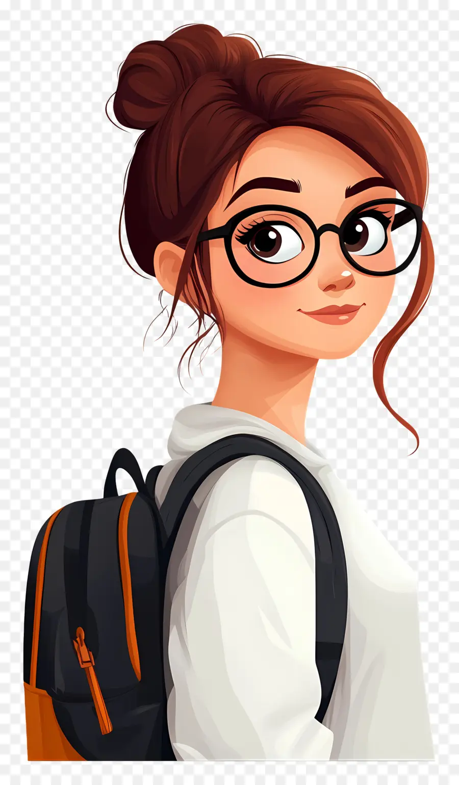 Étudiant Animé，Fille Avec Des Lunettes PNG