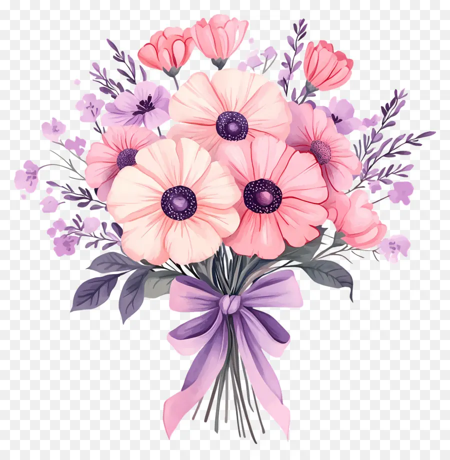 Bouquet Rose，Bouquet De Fleurs Roses PNG