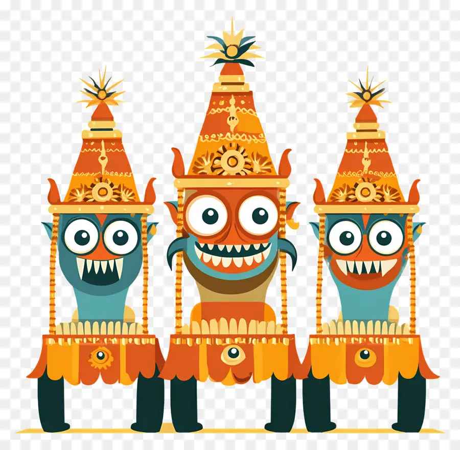 Rath Yatra，Monstres Colorés PNG