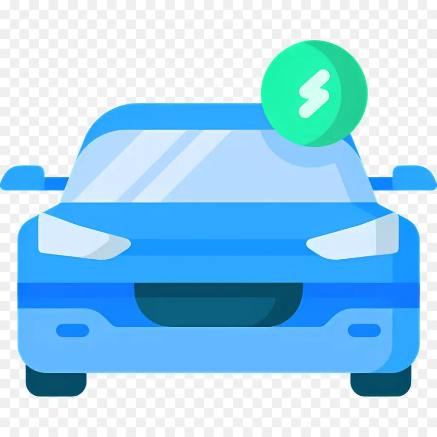 Voiture électrique，Bleu PNG