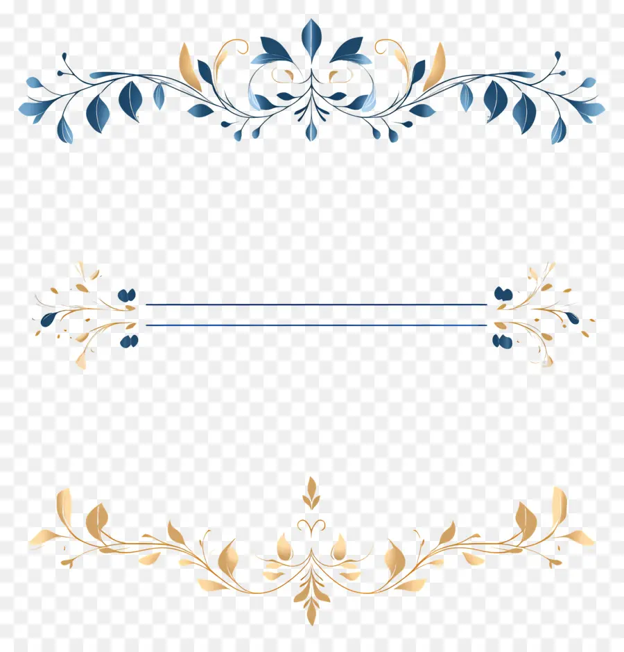 Ligne Fantaisie，Bordures Florales PNG