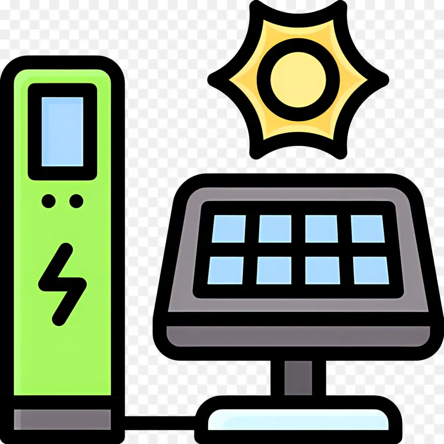 Station De Charge，Panneau Solaire Et Station De Recharge PNG