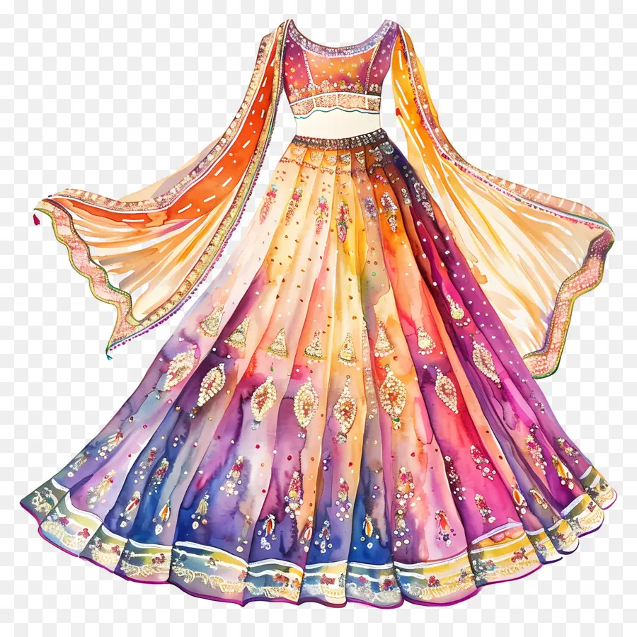 Robe De Mariée Aquarelle，Robe PNG