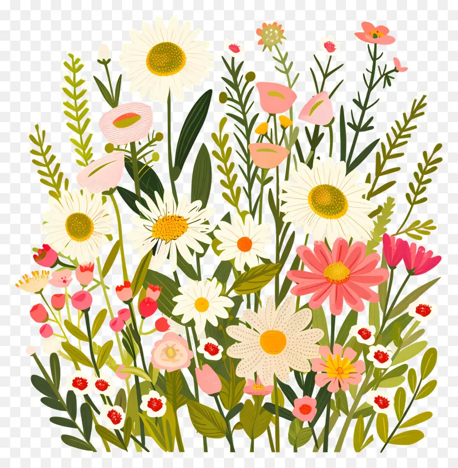 Bouquet De Marguerites，Composition Florale PNG