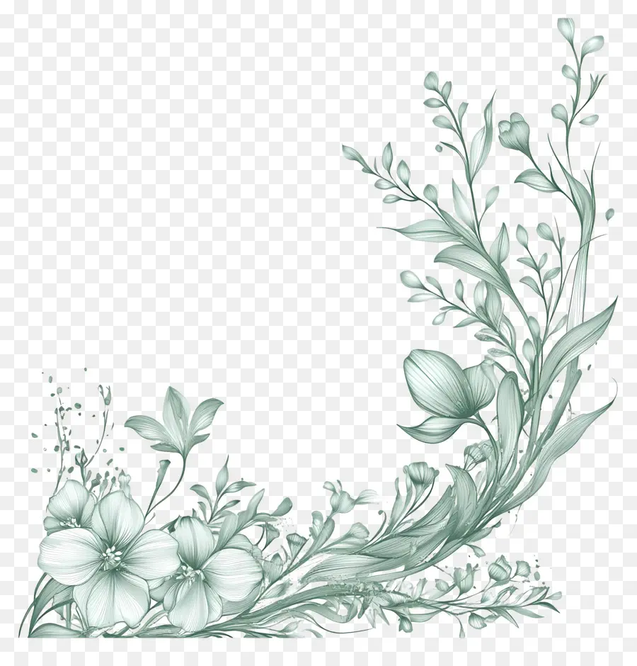 Ligne De Mariage，Conception Florale PNG