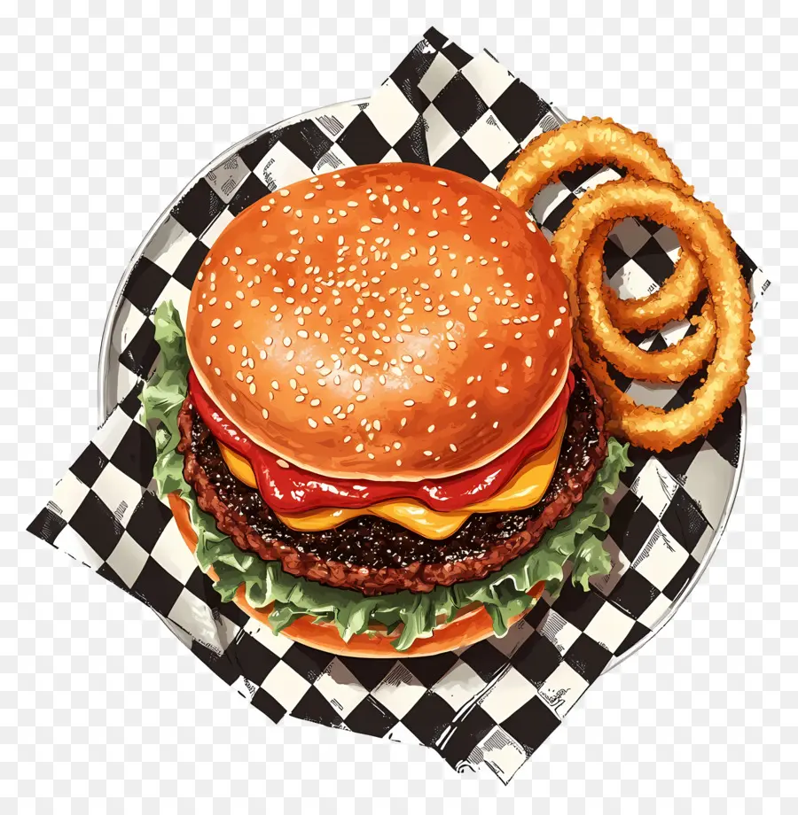 Burger Américain，Hamburger PNG