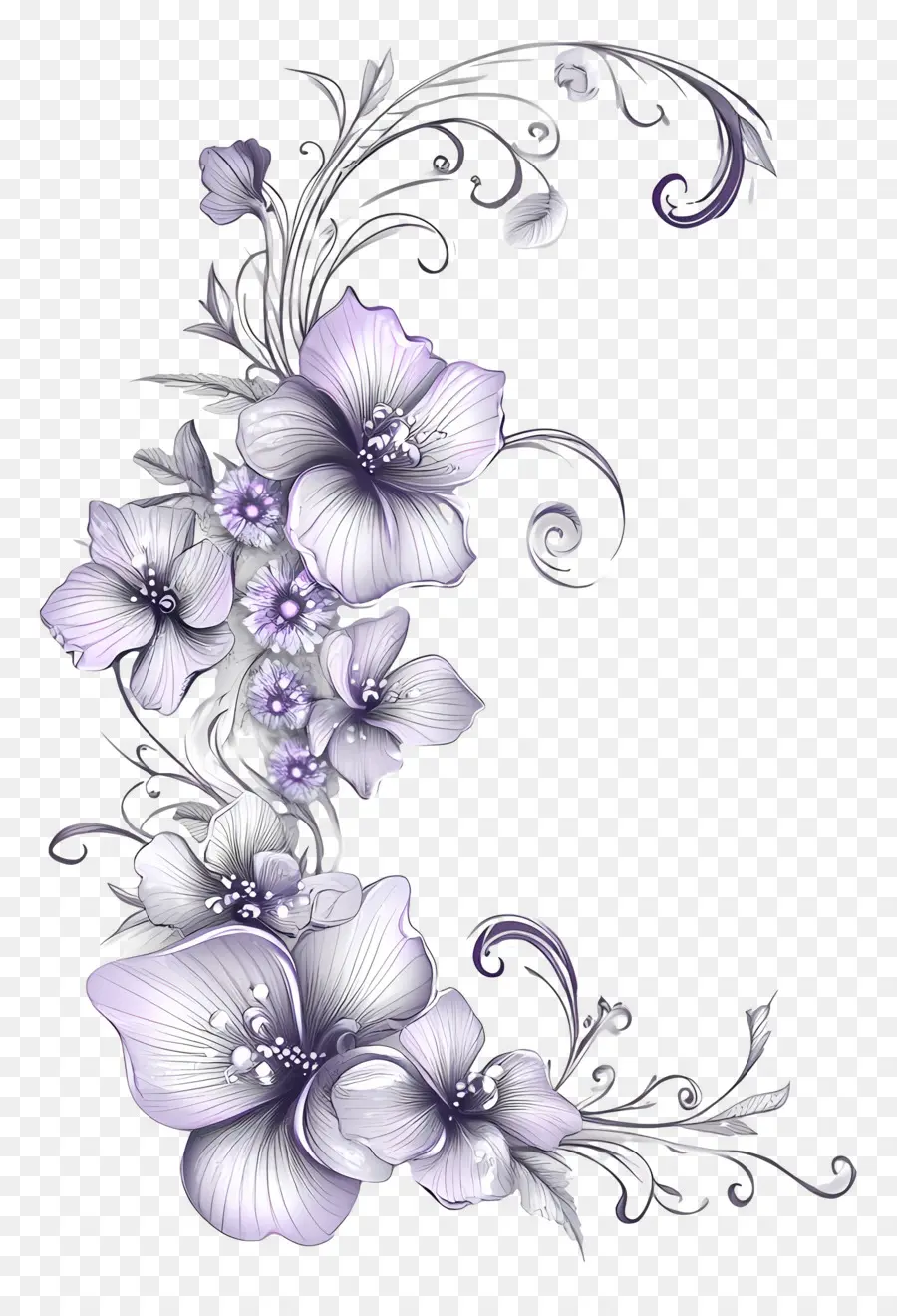 Ligne De Mariage，Fleurs PNG