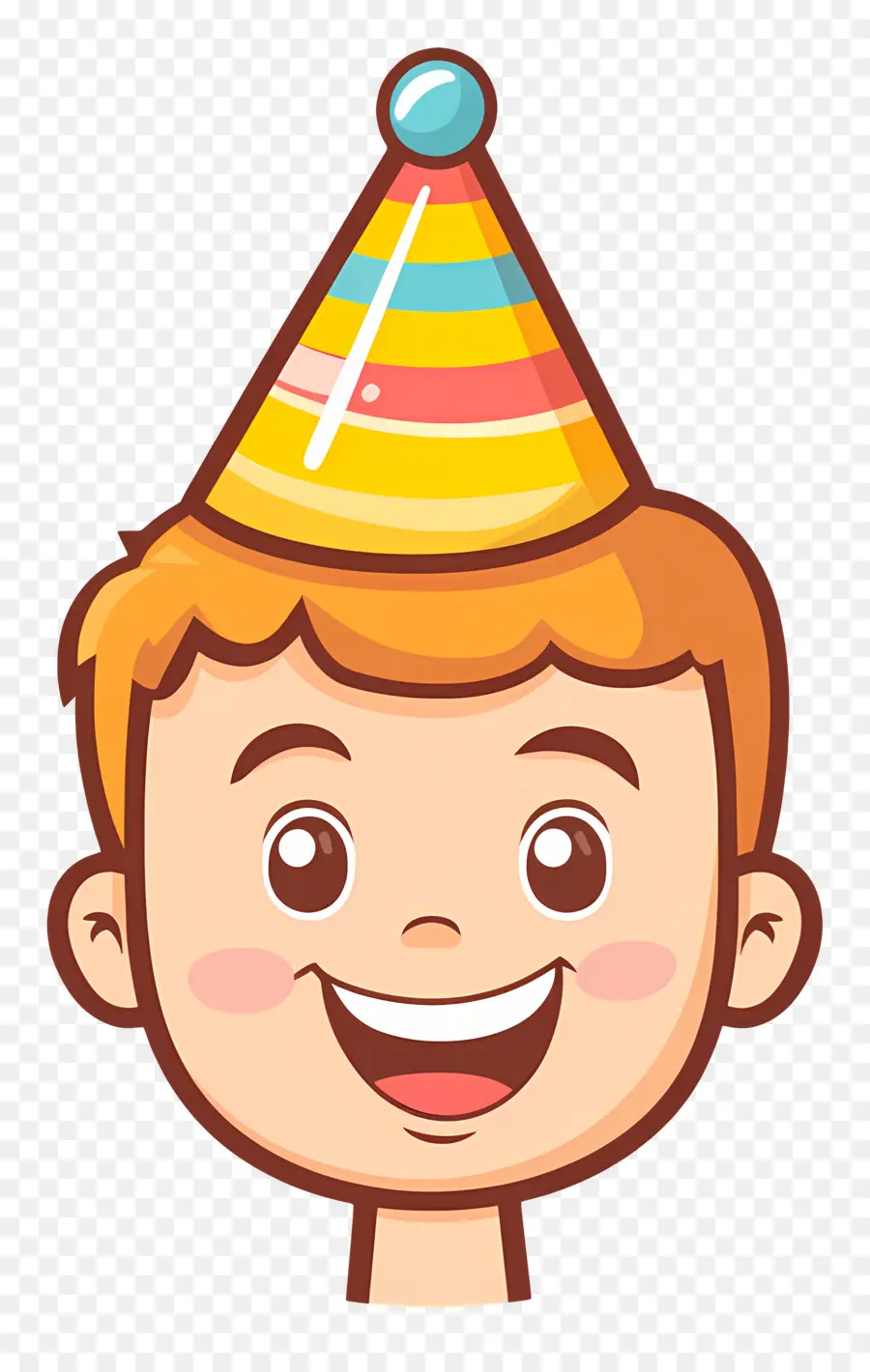 Anniversaire Emoji，Garçon Avec Chapeau De Fête PNG