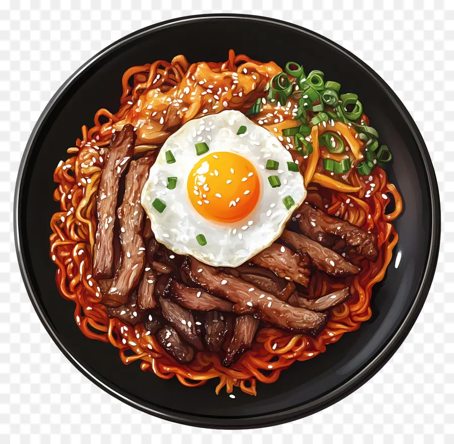 Bibimbap Coréen，Nouilles PNG