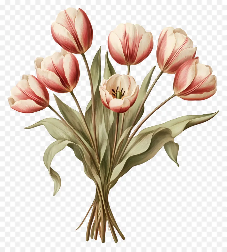 Bouquet De Tulipes，Tulipes Roses PNG