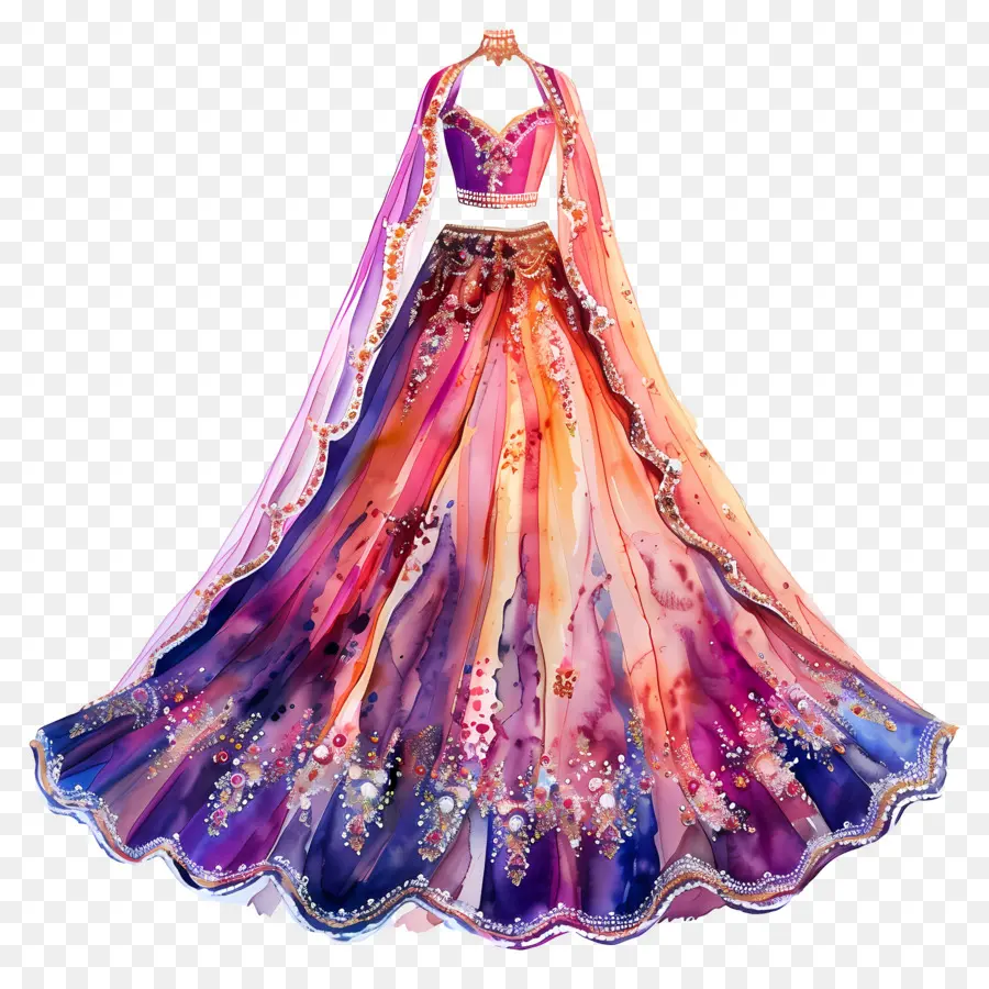 Robe De Mariée Aquarelle，Robe PNG