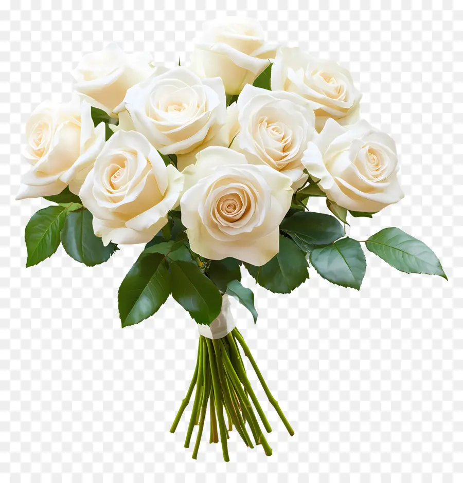 Bouquet De Mariage，Roses Blanches PNG