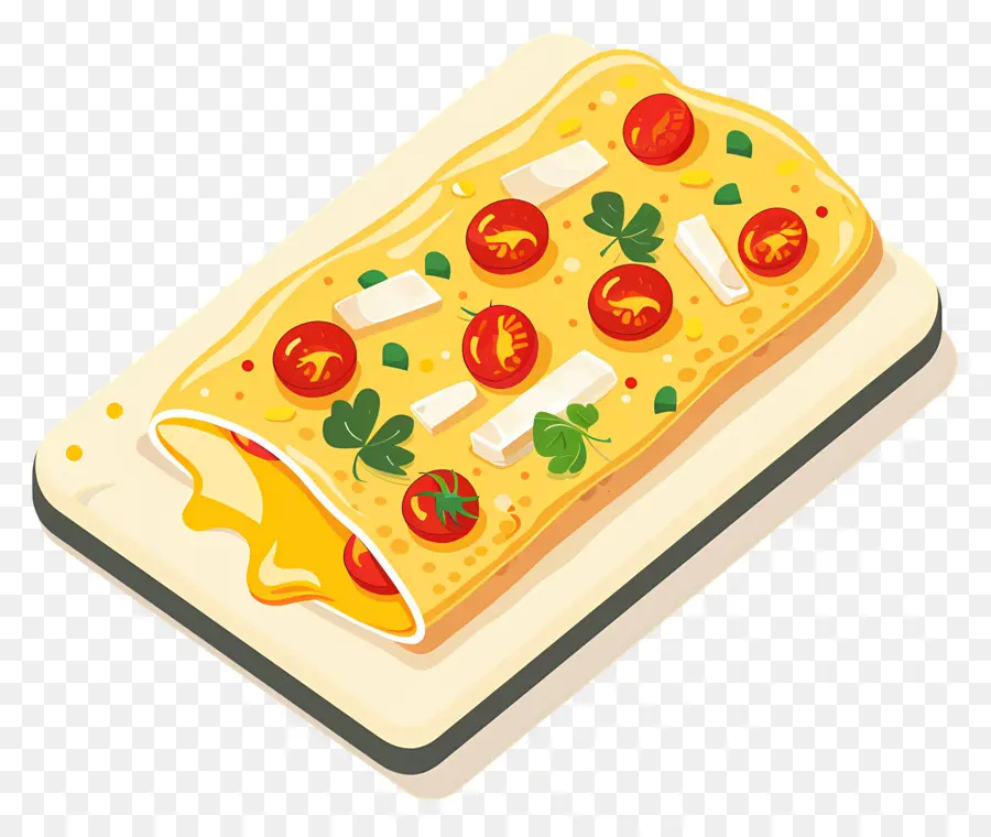 Omelette Au Fromage，Pain Focaccia PNG