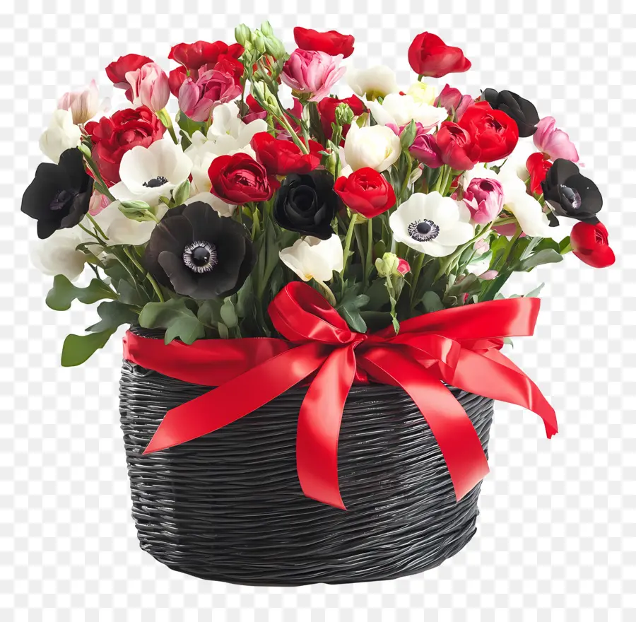 Panier De Fleurs D'anniversaire，Panier De Fleurs PNG