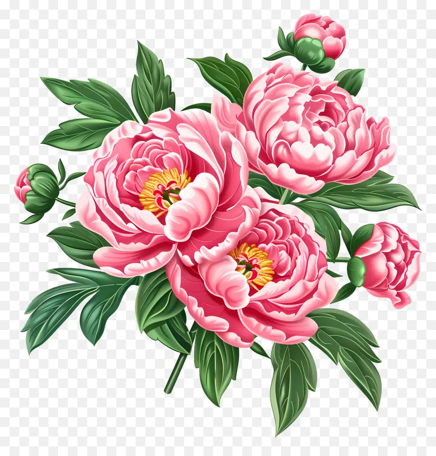 Bouquet De Pivoines，Pivoines PNG