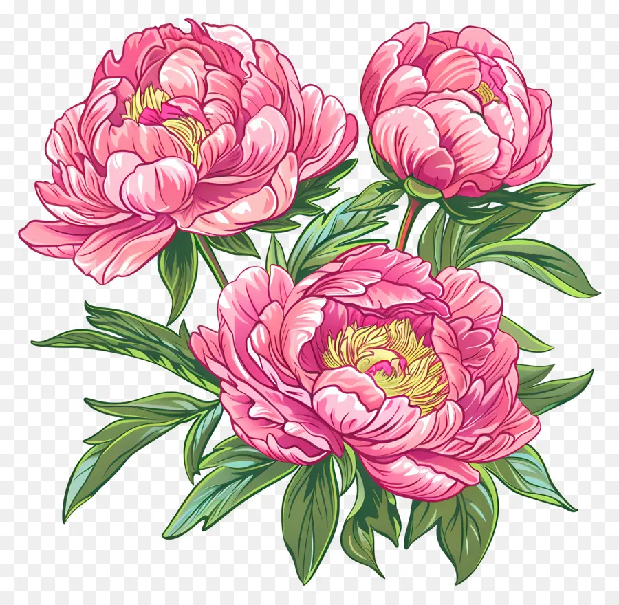 Bouquet De Pivoines，Fleurs De Pivoine PNG