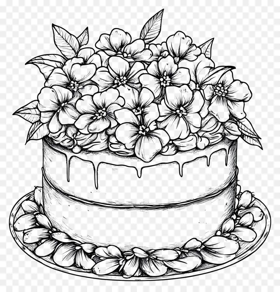 Coloriage，Gâteau PNG