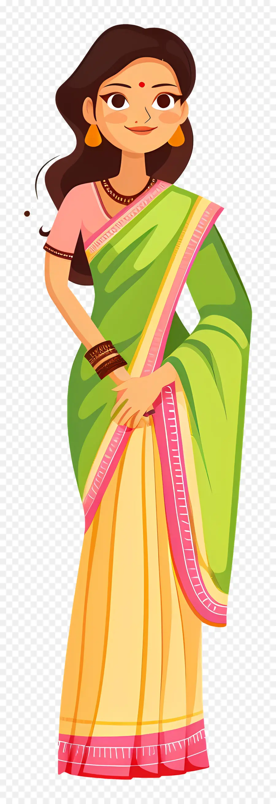 Sari Indien，Femme En Sari PNG