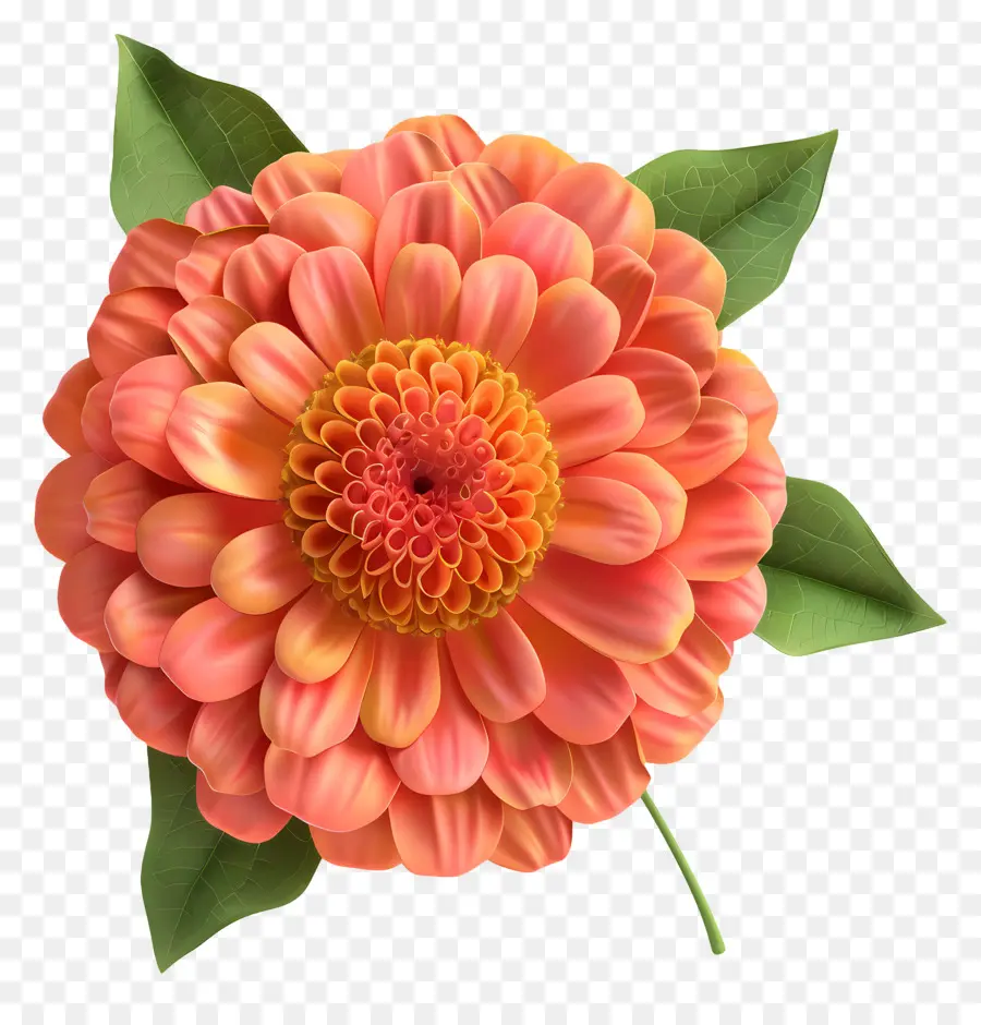 Fleur De Zinnia Modèle 3d，Fleur D'oranger PNG