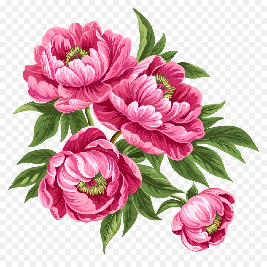 Bouquet De Pivoines，Fleurs De Pivoine PNG