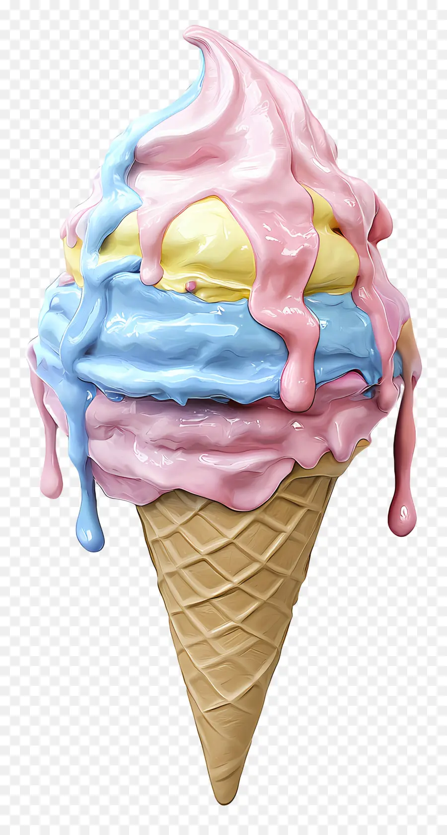 Glace Pastel，Cornet De Crème Glacée PNG