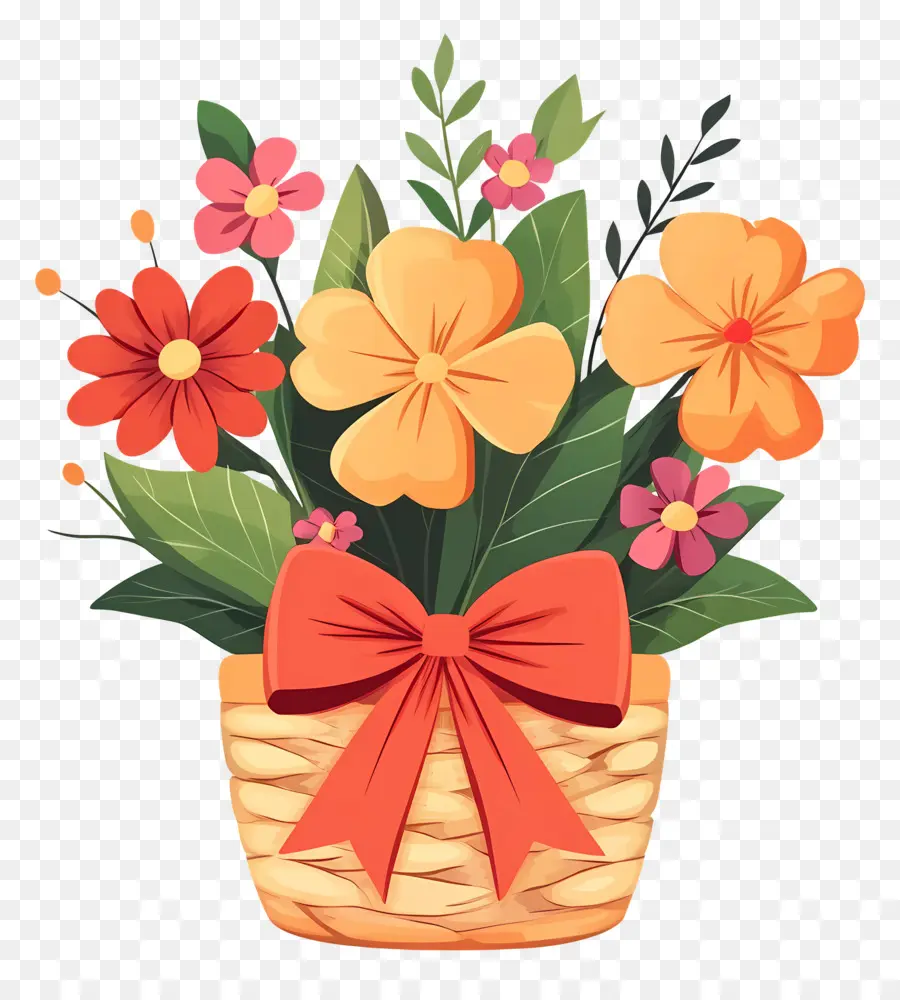 Panier De Fleurs D'anniversaire，Panier De Fleurs PNG