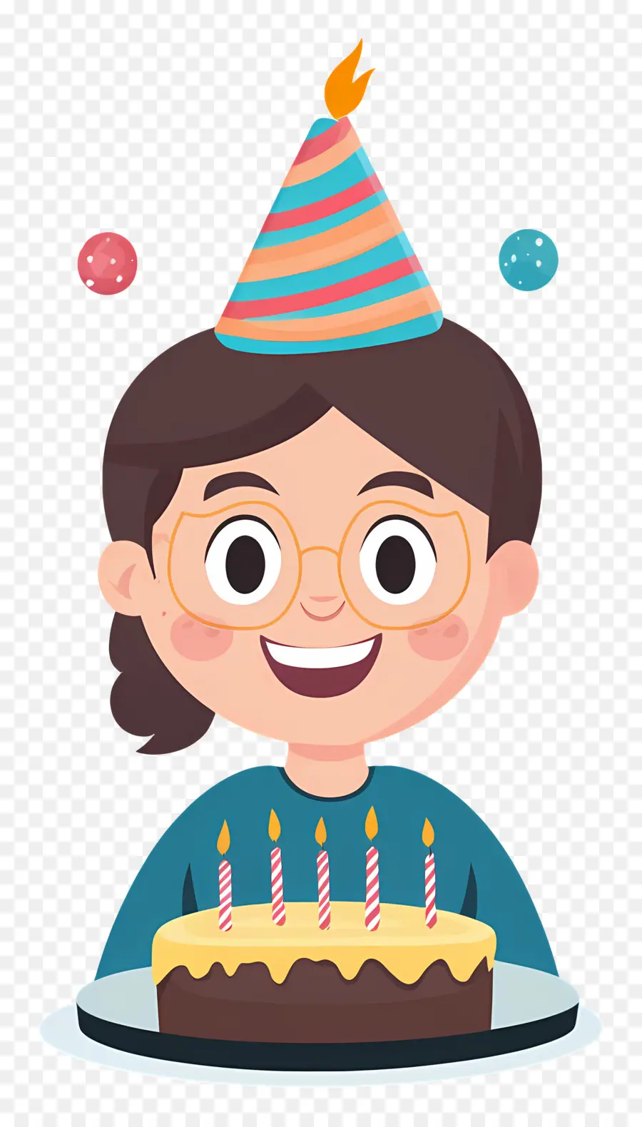 Anniversaire Emoji，Garçon D'anniversaire Avec Un Gâteau PNG