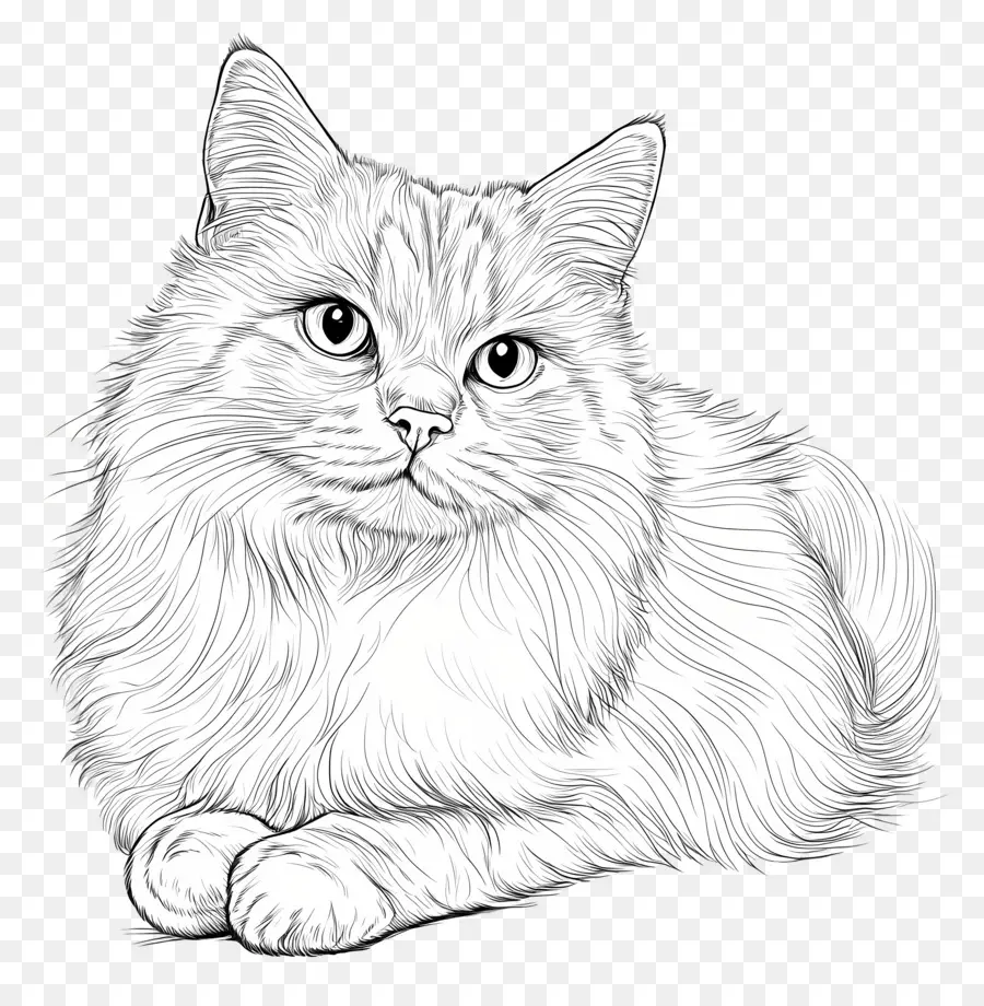 Coloriage，Chat PNG