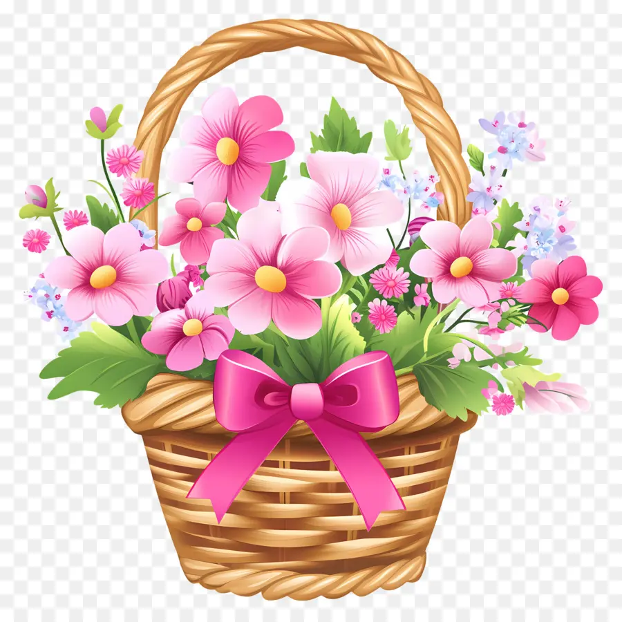 Panier De Fleurs D'anniversaire，Panier De Fleurs PNG