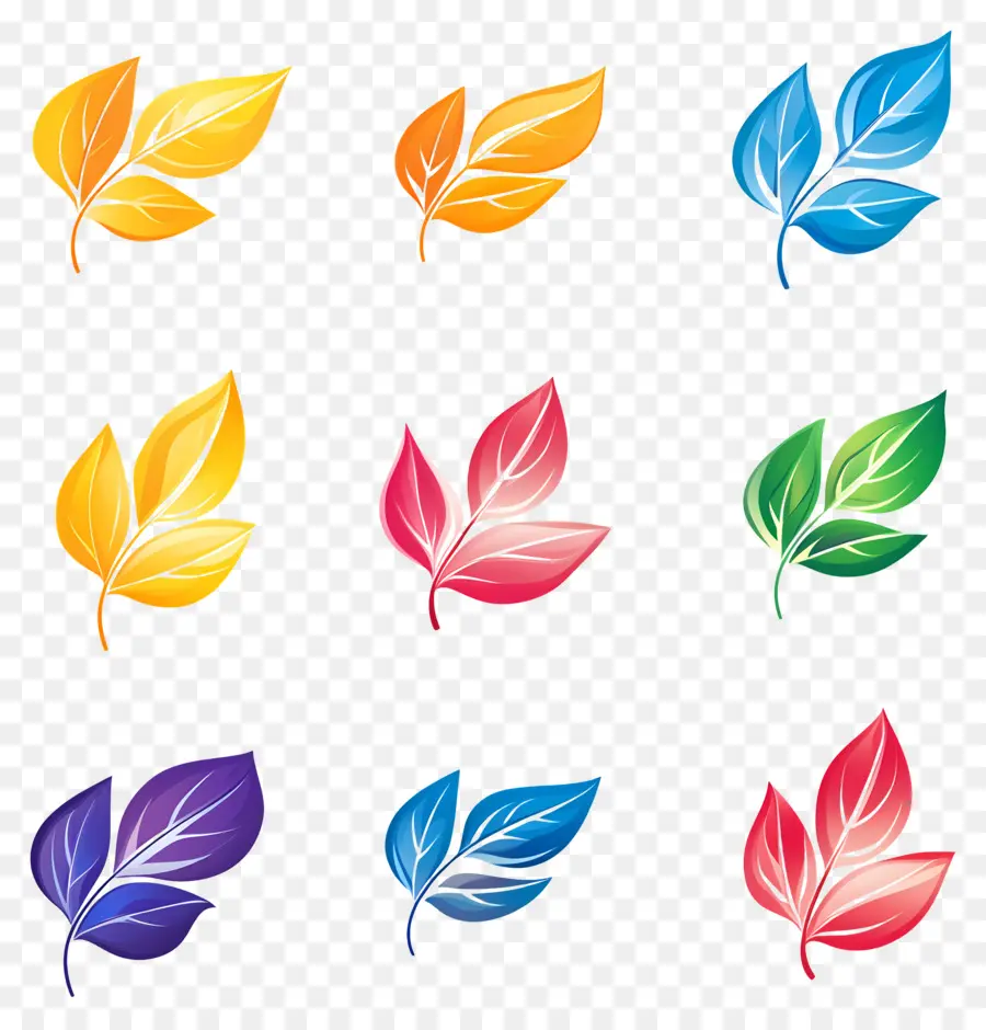 Feuilles Flottantes，Feuilles Colorées PNG