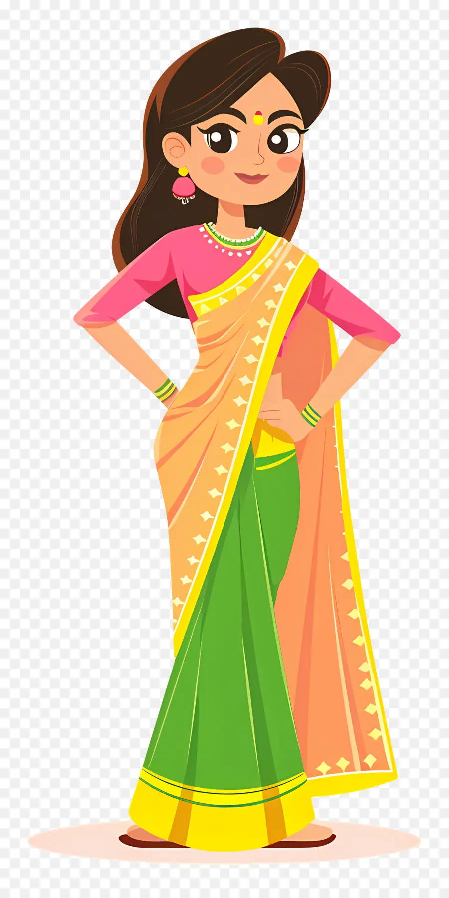 Sari Indien，Femme En Sari PNG